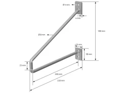 ML-Design 4 Stück Regalhalterung 220 mm aus Stahl Haarnadel Schwebe