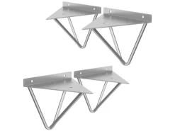 Best ML-Design 4 Stück Regalhalterung 160 mm aus Metall Dreieckige Schwebe Grau