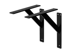 Online ML-Design 4 Stück Regalhalterung 240 x 240 mm Schwarz Aluminium Schwebende