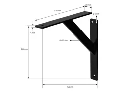 Online ML-Design 4 Stück Regalhalterung 240 x 240 mm Schwarz Aluminium Schwebende