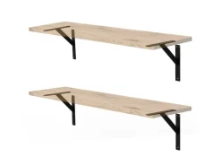 Online ML-Design 4 Stück Regalhalterung 240 x 240 mm Schwarz Aluminium Schwebende