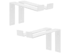 Discount ML-Design 4 Stück Regalhalterung 25x4x14,5 cm Weiß aus Metall 10 Zoll L-Form