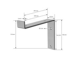 Clearance ML-Design 4 Stück Regalhalterung 20x4x14,5 cm Grau aus Metall 8 Zoll L-Form