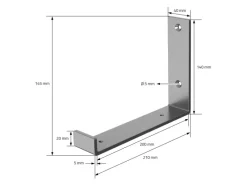 ML-Design 2 Stück Regalhalterung 20x4x14 cm aus Metall 8 Zoll L-Form Grau