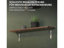 Sale ML-Design 4 Stück Regalhalterung 180 x 180 mm Silber Aluminium Schwebende