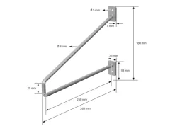 ML-Design 4 Stück Regalhalterung 265 mm aus Stahl Haarnadel Schwebe