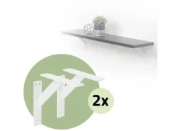 ML-Design 4 Stück Regalhalterung 180 x 180 mm Weiß Aluminium Schwebende