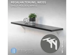 ML-Design 4 Stück Regalhalterung 180 x 180 mm Weiß Aluminium Schwebende