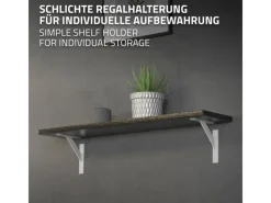 ML-Design 4 Stück Regalhalterung 180 x 180 mm Weiß Aluminium Schwebende