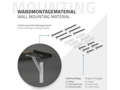 ML-Design 4 Stück Regalhalterung 180 x 180 mm Weiß Aluminium Schwebende