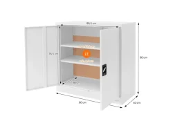 ML-Design Aktenschrank Abschließbar 90x40x90 cm Stahl mit 2 Türen