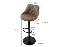 ML-Design Barhocker 4Er Set aus Kunstleder Braun Gepolsterter Stuhl