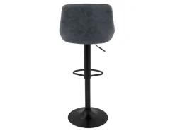 Hot ML-Design Barhocker 2Er Set Kunstleder Anthrazit mit Rückenlehne und Fußstütze