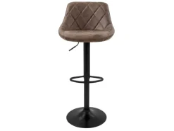 ML-Design Barhocker 2Er Set aus Kunstleder Braun mit Rückenlehne und Fußstütze