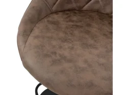 ML-Design Barhocker 2Er Set aus Kunstleder Braun mit Rückenlehne und Fußstütze