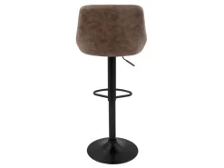 ML-Design Barhocker 2Er Set aus Kunstleder Braun mit Rückenlehne und Fußstütze