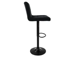 Best ML-Design Barhocker 2Er Set aus Samt Schwarz Barstuhl mit Rückenlehne Fußstütze