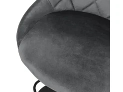 New ML-Design Barhocker 4Er Set aus Samt Grau mit Rückenlehne Drehbar Grau-Schwarz