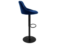 Outlet ML-Design Barhocker 2Er Set aus Samt Blau Barstuhl mit Rückenlehne und Fußstütze