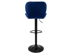 Clearance ML-Design Barhocker 2Er Set aus Samt Blau mit Rückenlehne und Fußstütze