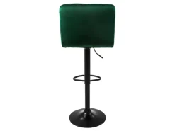 ML-Design Barhocker 4Er Set Bezug aus Samt Grün mit Rückenlehne und Fußstütze