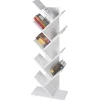 ML-Design Bücherregal mit 9 Ebenen in Baumform 50x25x140cm Weiß Holz Standregal