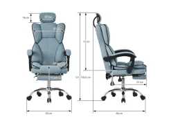 ML-Design Bürostuhl Ergonomisch Blau Höhenverstellbar mit Rückenlehne