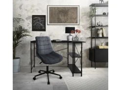 ML-Design Bürostuhl Grau Sitzfläche aus Samt Metallgestell Drehstuhl