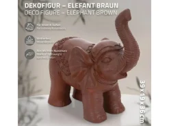 ML-Design Deko Figur Elefant Braun 36x19x39cm Orientalische Finish Innen & Außen