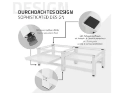 New ML-Design Doppel Waschmaschinen-Untergestell 2 Ausziehbaren Ablagen Weiß Stahl