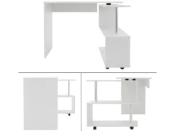 ML-Design Eckschreibtisch Drehbar L-Form Glänzend 150x88x75 cm