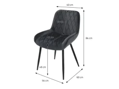 ML-Design 6Er Set Esszimmerstühle mit Rücken- und Armlehnen Anthrazit Samt Sitz