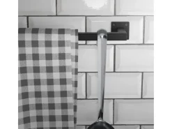 ML-Design 2Er Set Kleiderstange Rechteck für die Wand 12x60 cm Schwarz aus Stahl