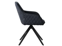 ML-Design Esszimmerstühle Drehbar 4Er Set Textil Webstoff Schwarz Drehstuhl