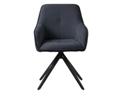 ML-Design Esszimmerstühle Drehbar 4Er Set Textil Webstoff Schwarz Drehstuhl