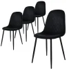 Hot ML-Design Esszimmerstühle 4er Set Schwarz Küchenstuhl mit Samtbezug