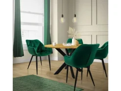 ML-Design Esszimmerstühle 4Er Set Dunkelgrün Küchenstuhl mit Dickem Samtstoff