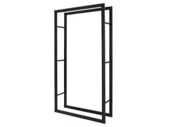Outlet ML-Design Kaminholzregal 80x150x25 cm Rechteckig Schwarz Metall Innen/Außen