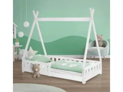 ML-Design Kinderbett Tipi 80x160 cm mit Rausfallschutz Lattenrost
