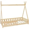 Best ML-Design Kinderbett Tipi 80x160cm Natur mit Rausfallschutz Lattenrost