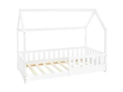 ML-Design Kinderbett 80x160 cm mit Rausfallschutz Dach Lattenrost