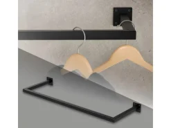 New ML-Design Kleiderstange Rechteck die Wand T30cm x B90cm Schwarz aus Stahl U-Form