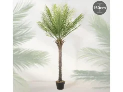 ML-Design Künstliche Palme 150 cm Groß Tropische Kunstpalme im Topf