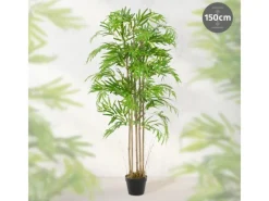 ML-Design Künstlicher Bambus 150cm Groß Kunstpflanze mit Echtholzstamm