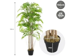 ML-Design Künstlicher Bambus 150cm Groß Kunstpflanze mit Echtholzstamm
