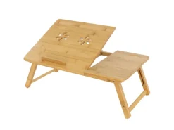 New ML-Design Laptoptisch aus Bambus fürs Sofa Höhenverstellbar Klappbar Braun