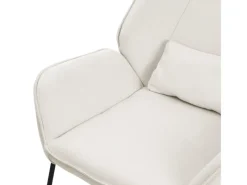 Online ML-Design Loungesessel Beige mit Leinenbezug mit Armlehne und Rückenlehne Beige-Schwarz