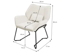 Online ML-Design Loungesessel Beige mit Leinenbezug mit Armlehne und Rückenlehne Beige-Schwarz