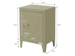 Clearance ML-Design Nachttisch in 40x30x58 cm aus Stahl Industriedesign Olive