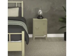 Clearance ML-Design Nachttisch in 40x30x58 cm aus Stahl Industriedesign Olive